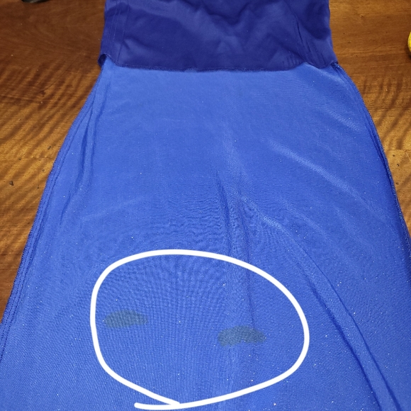 1980s Be Smart Glitter Ombre Bodycon Dress 7/8 Blue Glitter Made in USA - Picture 8 of 15